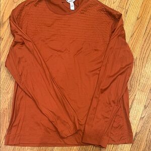 Calvin Klein Men's Burnt Orange Long Sleeve Tee